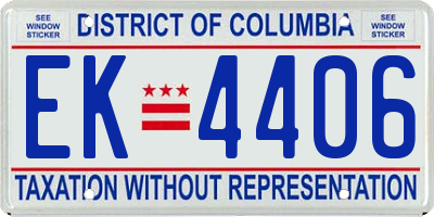 DC license plate EK4406