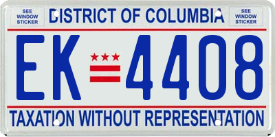 DC license plate EK4408