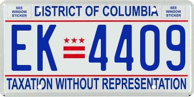 DC license plate EK4409