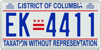 DC license plate EK4411