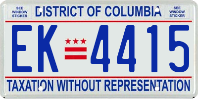 DC license plate EK4415