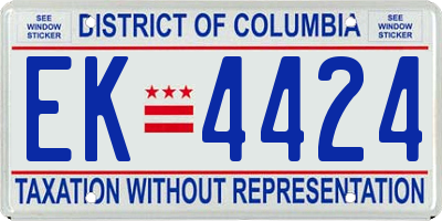 DC license plate EK4424