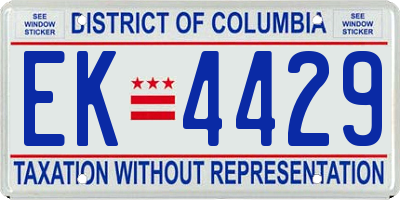 DC license plate EK4429