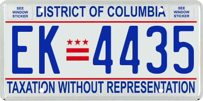 DC license plate EK4435