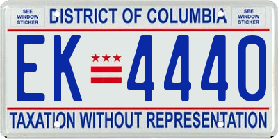 DC license plate EK4440