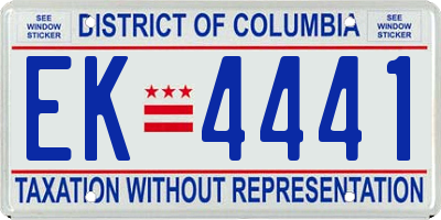 DC license plate EK4441