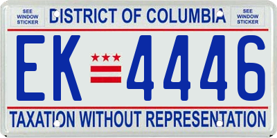 DC license plate EK4446