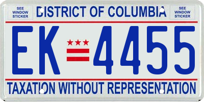 DC license plate EK4455