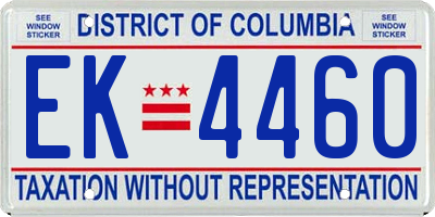 DC license plate EK4460