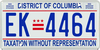 DC license plate EK4464