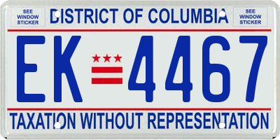 DC license plate EK4467