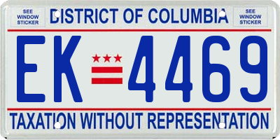 DC license plate EK4469
