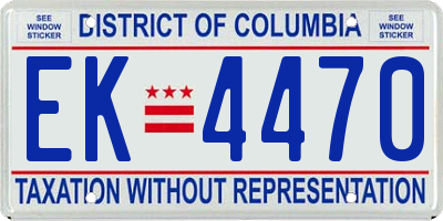 DC license plate EK4470