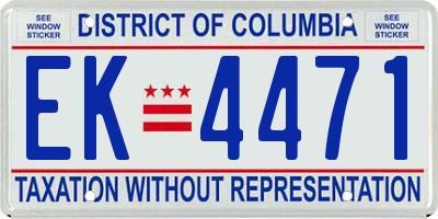 DC license plate EK4471