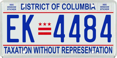 DC license plate EK4484