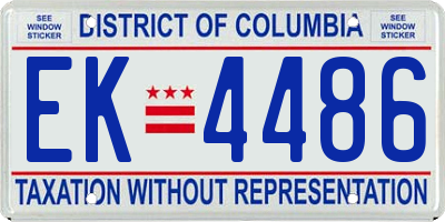 DC license plate EK4486