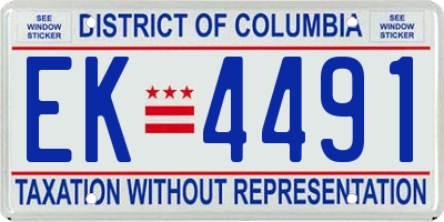 DC license plate EK4491