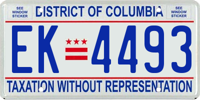 DC license plate EK4493