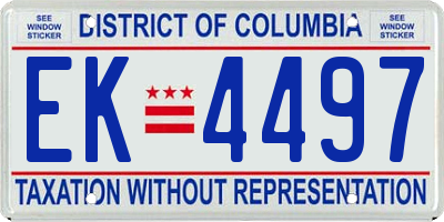 DC license plate EK4497
