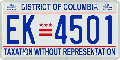 DC license plate EK4501