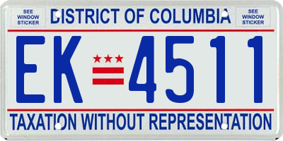 DC license plate EK4511