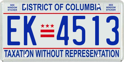 DC license plate EK4513