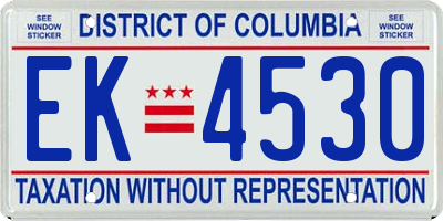 DC license plate EK4530