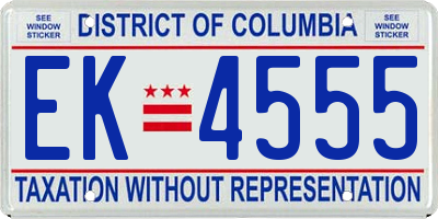 DC license plate EK4555