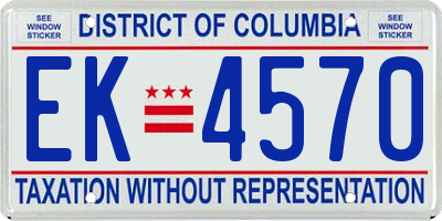 DC license plate EK4570