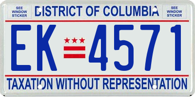 DC license plate EK4571