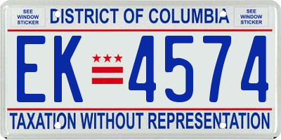 DC license plate EK4574