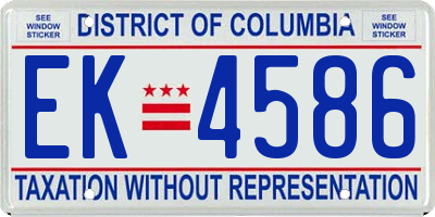 DC license plate EK4586