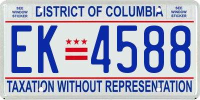 DC license plate EK4588