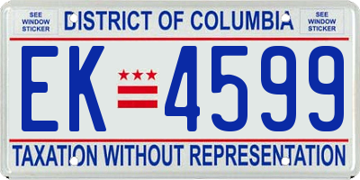 DC license plate EK4599