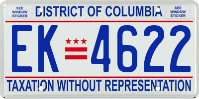DC license plate EK4622