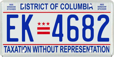 DC license plate EK4682