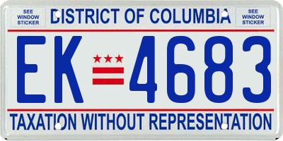 DC license plate EK4683