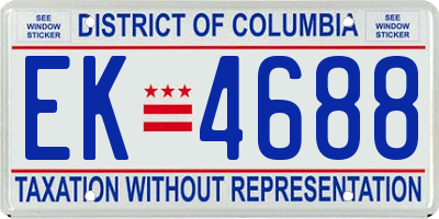 DC license plate EK4688