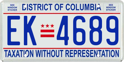 DC license plate EK4689