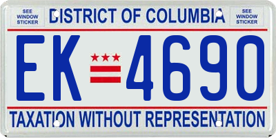 DC license plate EK4690
