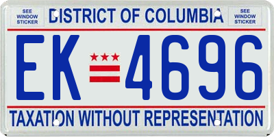 DC license plate EK4696