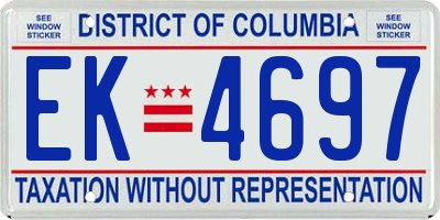 DC license plate EK4697