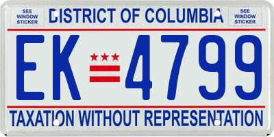 DC license plate EK4799