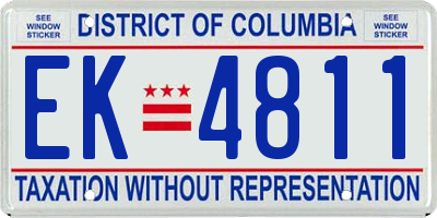 DC license plate EK4811