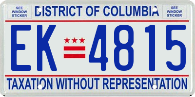 DC license plate EK4815