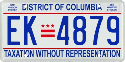 DC license plate EK4879