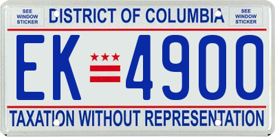 DC license plate EK4900