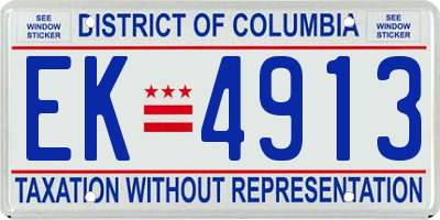 DC license plate EK4913
