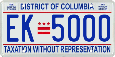 DC license plate EK5000
