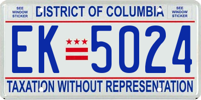 DC license plate EK5024